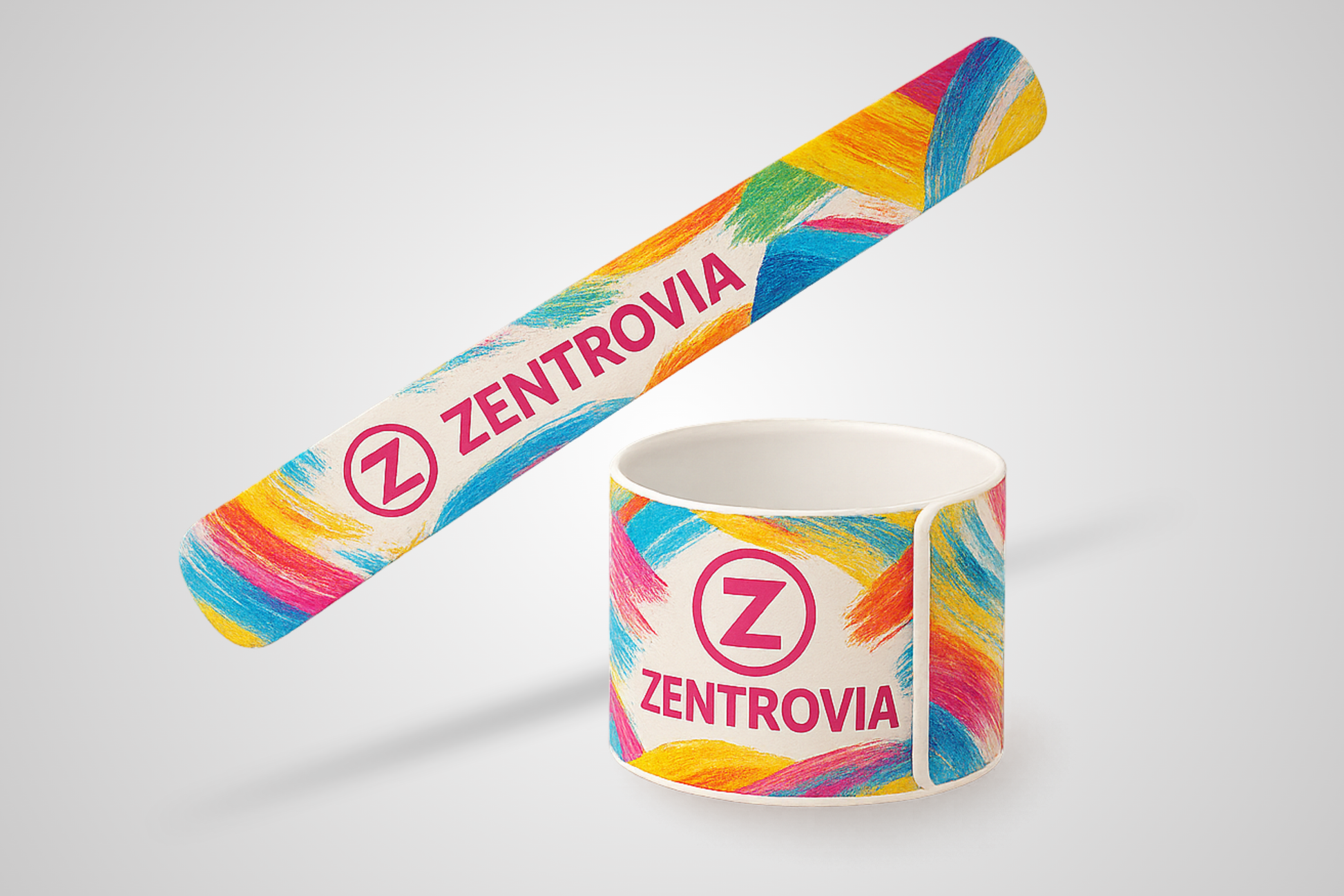 Et foto av Slap-On Armbånd med farger fra JM Band®. Kjøp Vinylarmbånd i 2.5 X 23cm her.