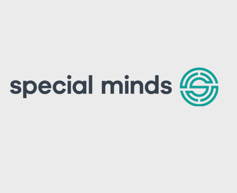 Special minds-logoen på hvit bakgrunn.