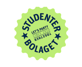 Et grønt merke med ordene studenter let's party bologna.