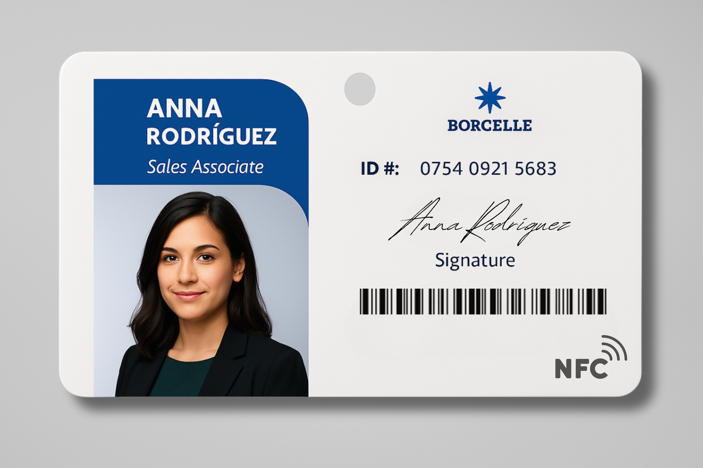 Et bilde av et ID-kort til personell med NFC