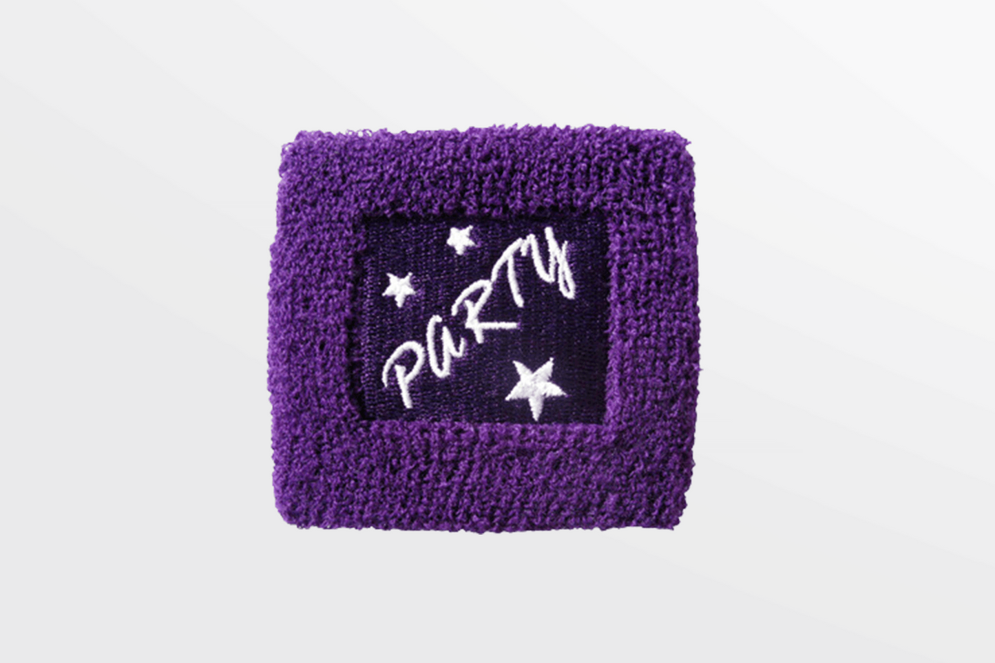 Et lilla Svettearmbånd brodert Via e-post med ordet party på, fra JM Band®.