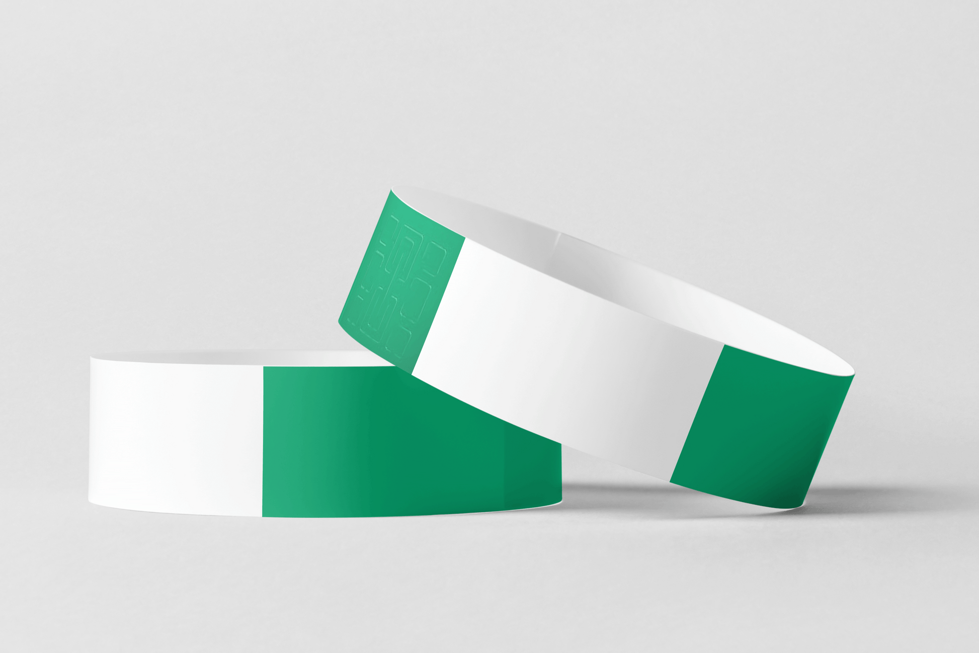 To Armbånd termisk - Print Selv armbånd på hvit bakgrunn laget av termisk plast av JM Band NO.