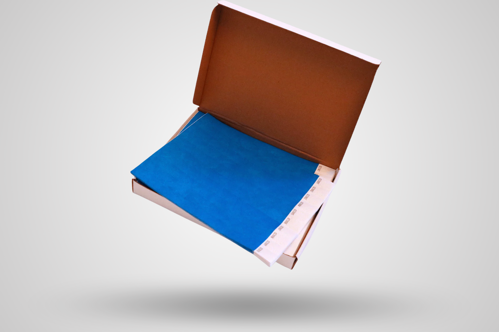 Et foto av Kasse med 1000 papirarmbånd fra JM Band®. Kjøp Papirarmbånd i Mørk Blå her.