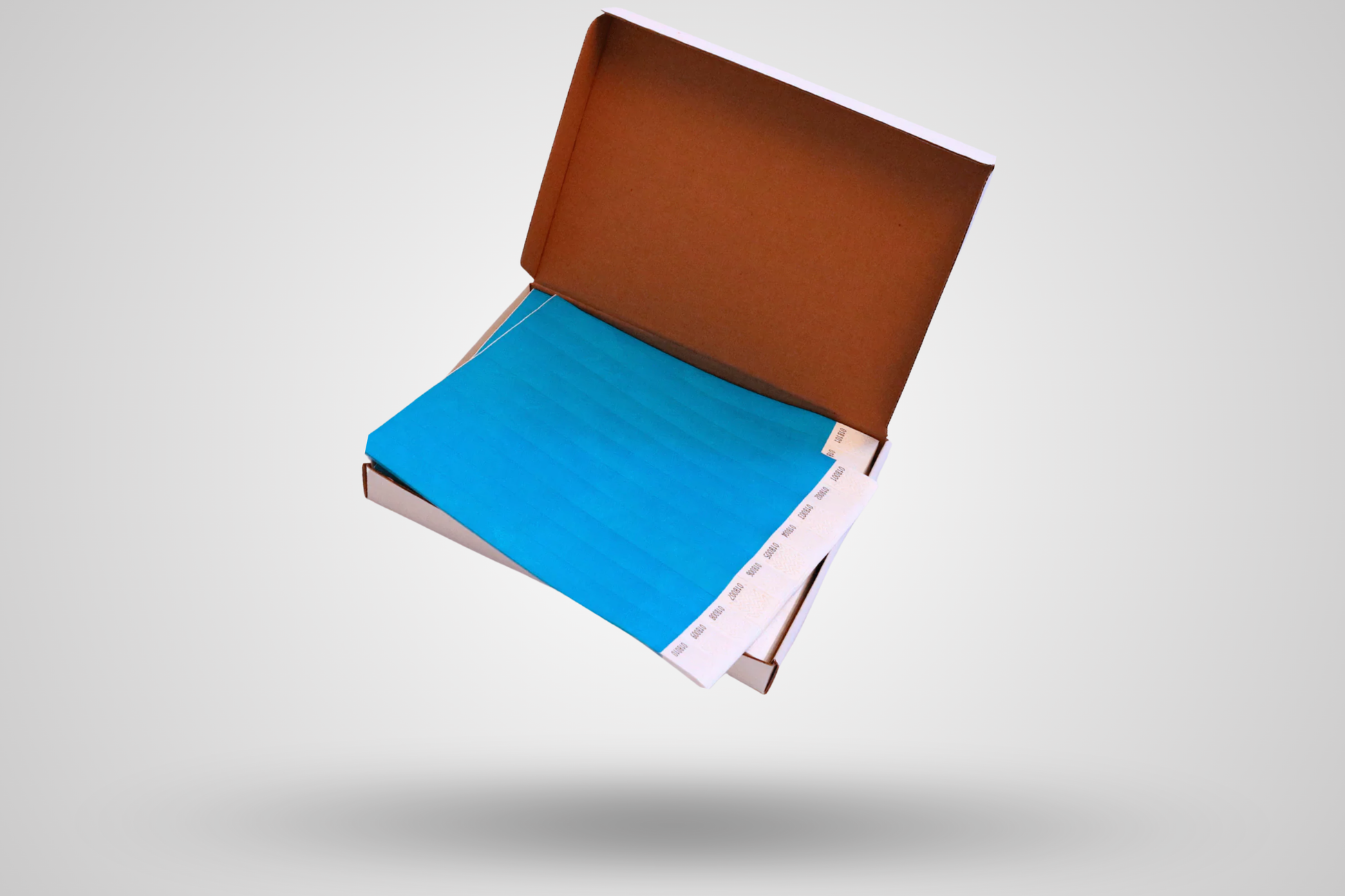 Et foto av Kasse med 1000 papirarmbånd fra JM Band®. Kjøp Papirarmbånd i Blå her.