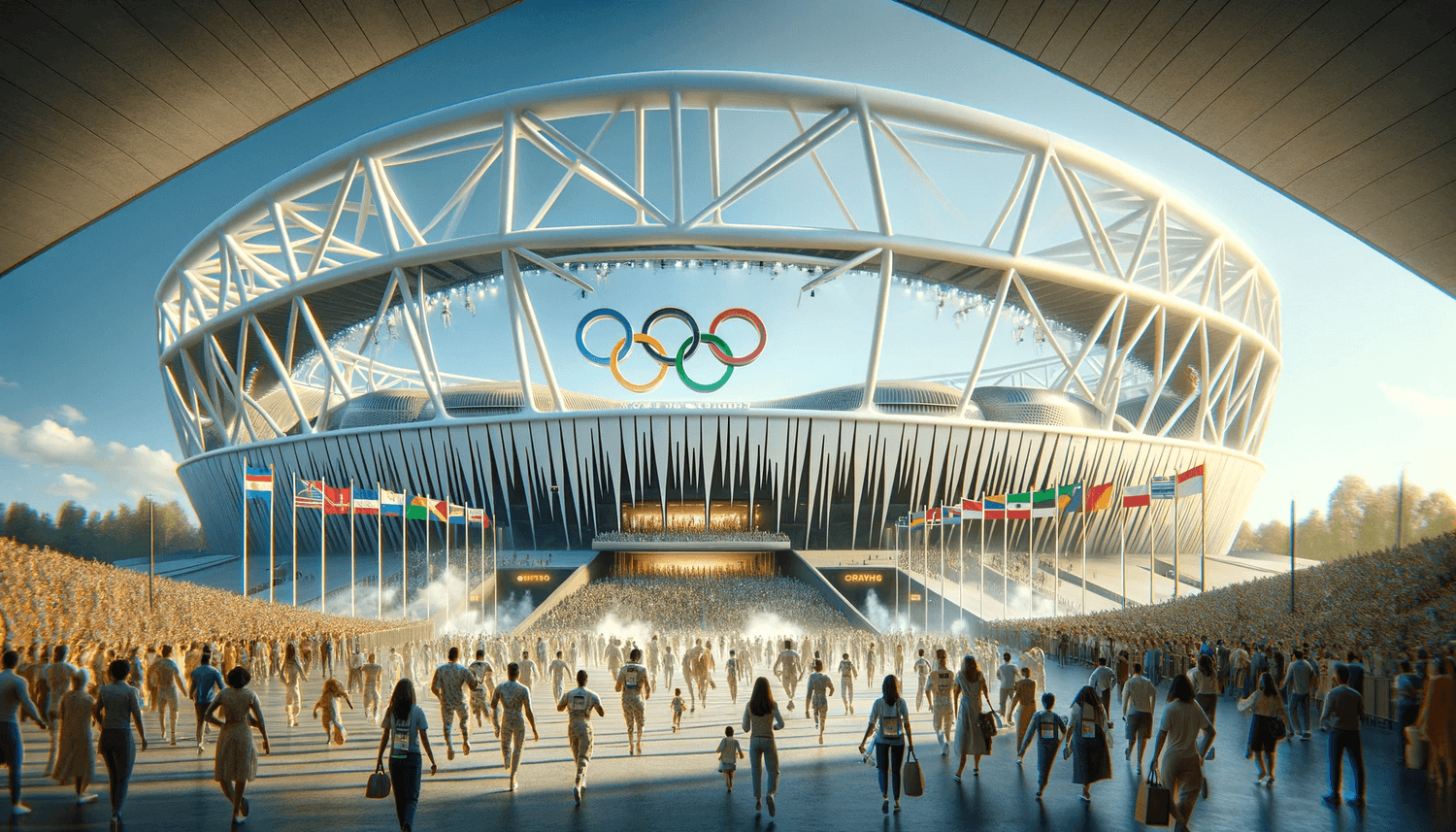 En kunstners gjengivelse av den olympiske stadion.