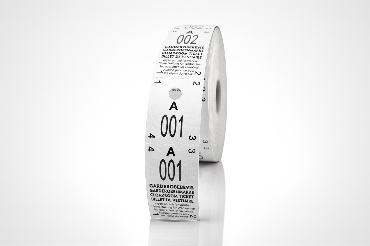 Garderobebilletter 2-delt (500 stk)