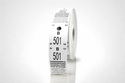 Garderobebilletter 2-delt (500 stk)