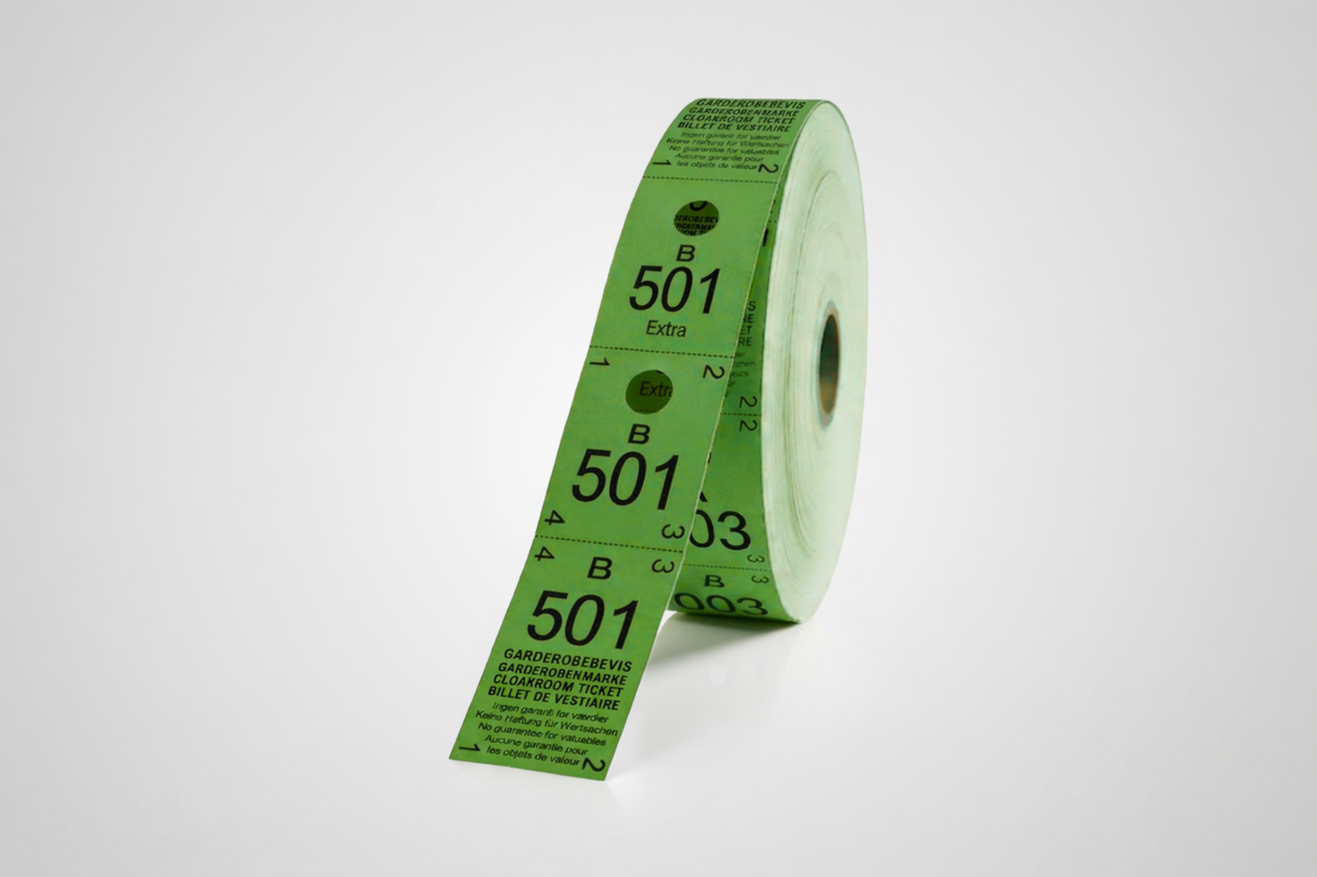 Garderobebilletter 3-Delt (500 stk)