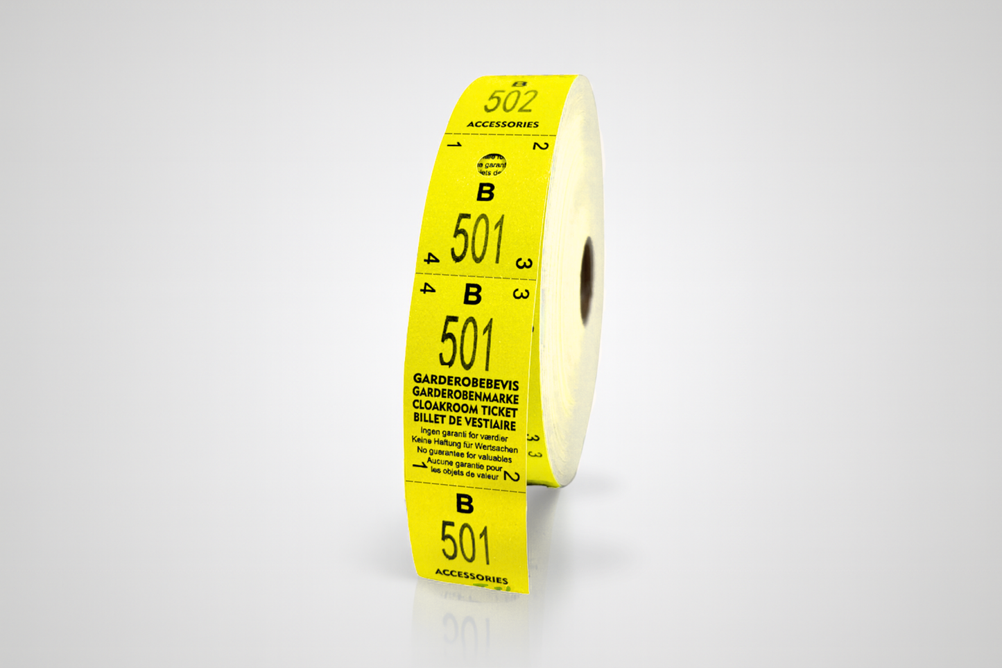 Garderobebilletter 3-Delt (500 stk)