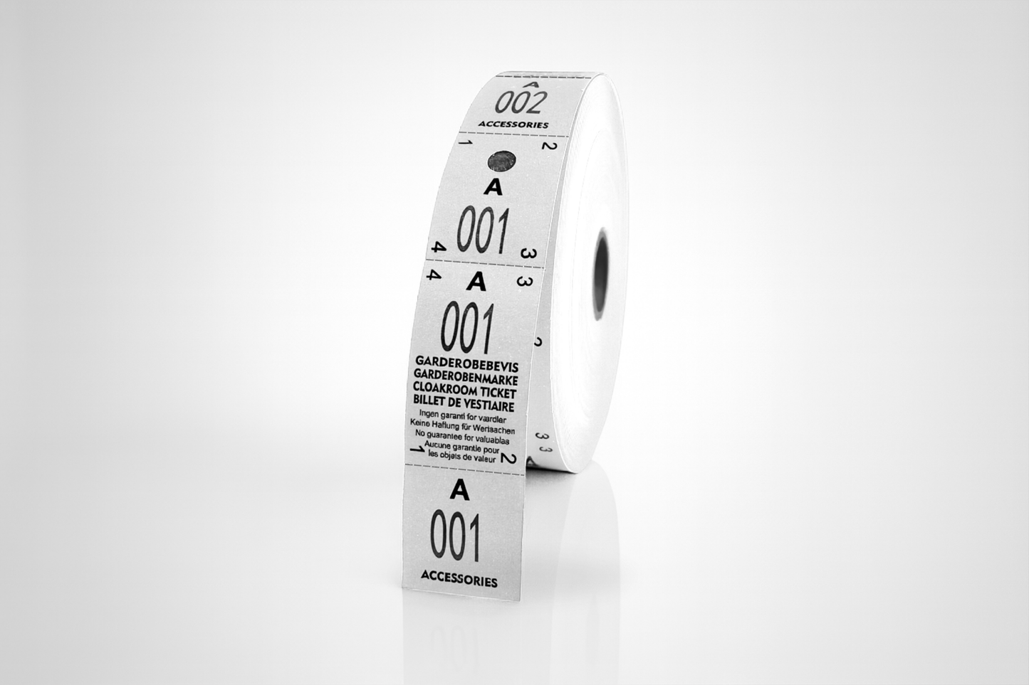 Garderobebilletter 3-Delt (500 stk)