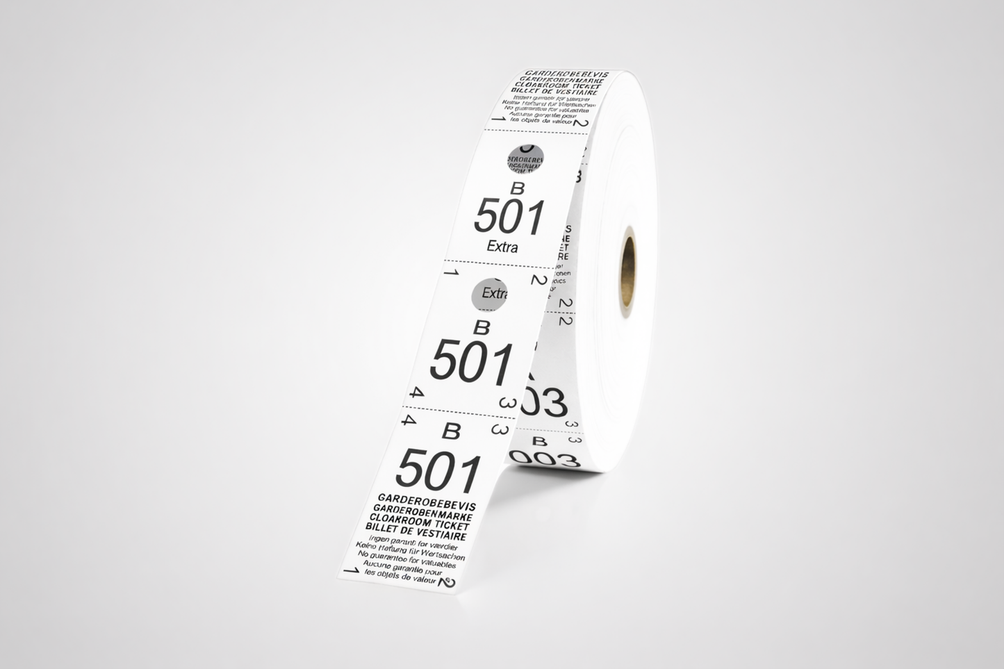 Garderobebilletter 3-Delt (500 stk)