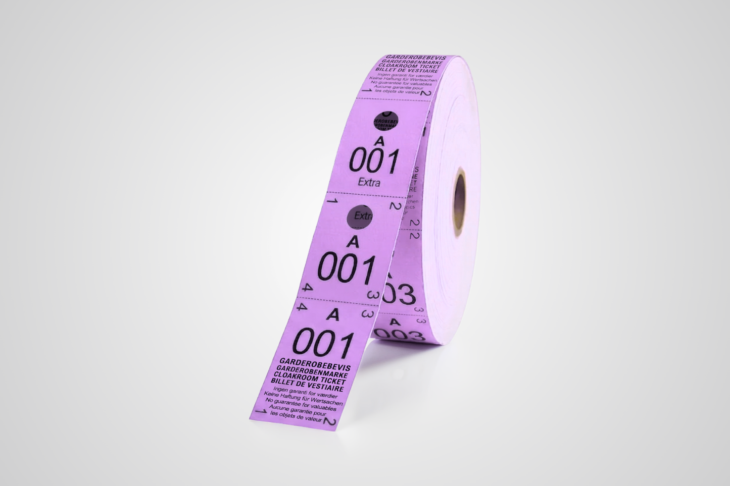 Garderobebilletter 3-Delt (500 stk)