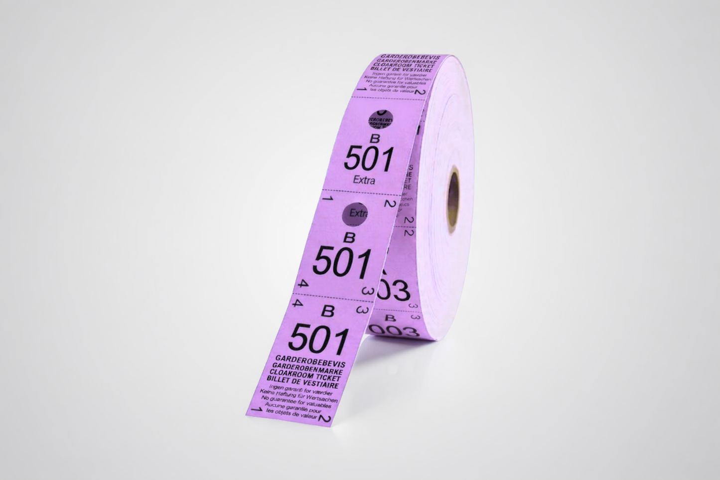 Garderobebilletter 3-Delt (500 stk)