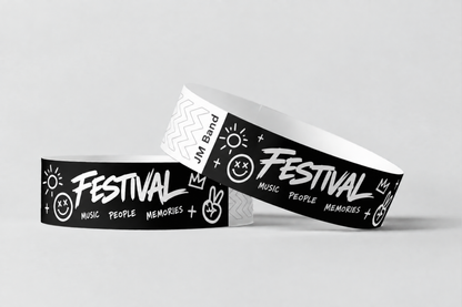 Papirarmbånd med hvit trykk - design selv