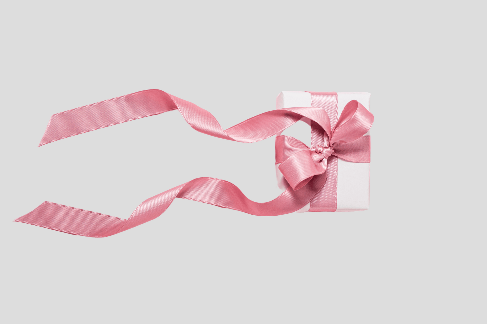 Et rosa Gavebånd stof med tryk Design selv med rosa sløyfe og innvielse på hvit bakgrunn, fra JM Band NO.
