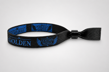 Vevde festivalarmbånd med metallisk tråd