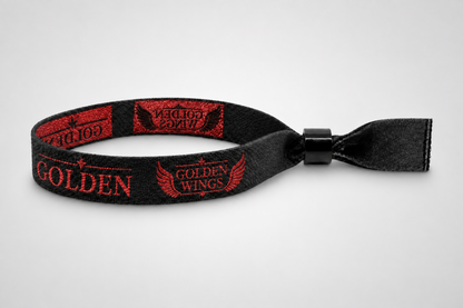 Vevde festivalarmbånd med metallisk tråd