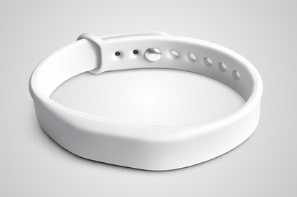 Hvitt silikonarmbånd med NFC og reim for justering av størrelse - JM Band®