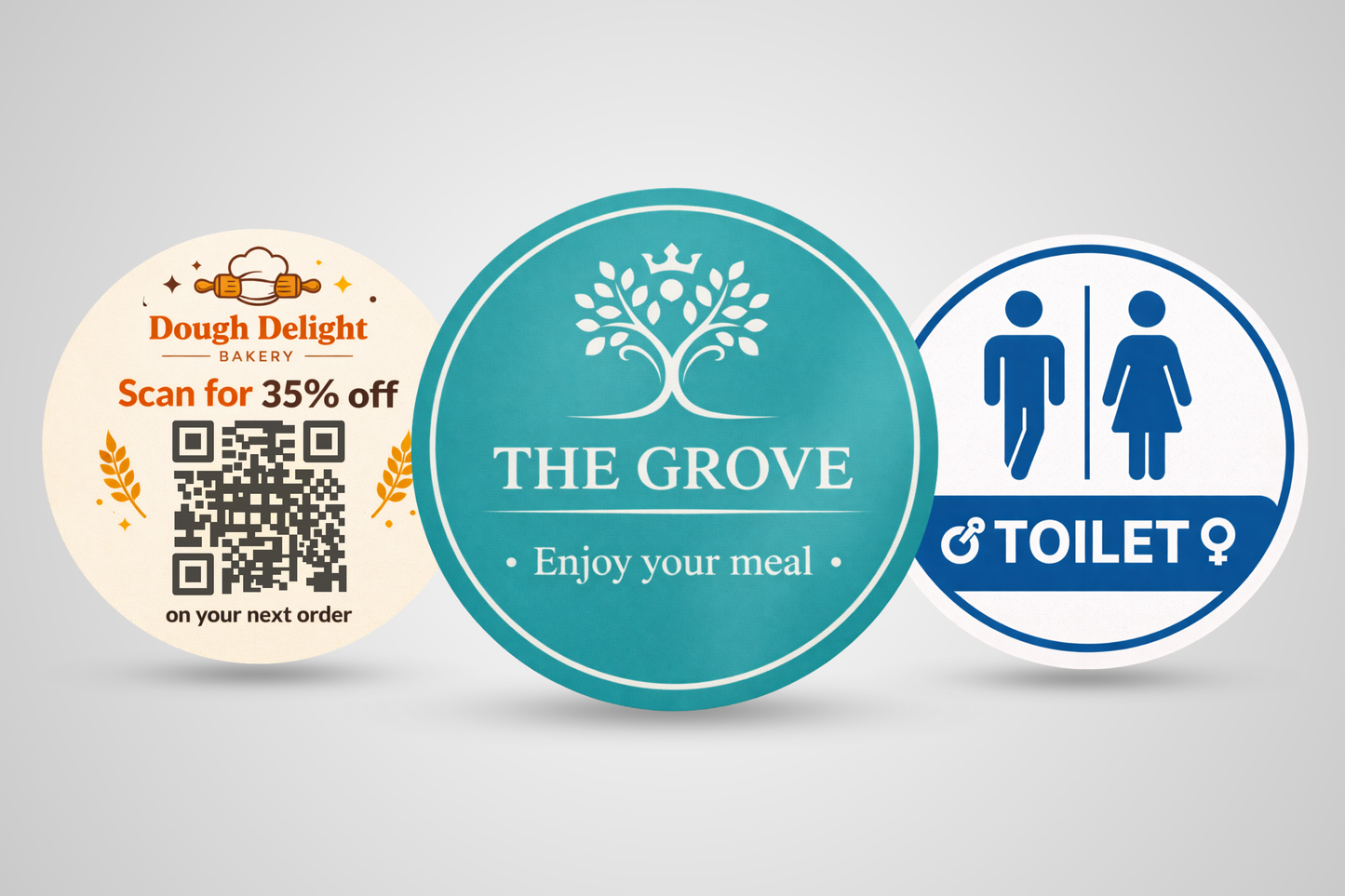 Et bilde av klistremerker med trykk for bedrifter - JM Band®