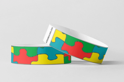 Autism awareness papirarmbånd med mønster På lager, designet av JM Band NO.