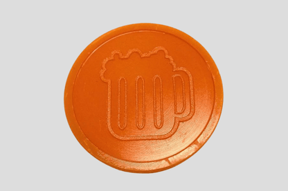 3D-printet ølkrus med Poletter plast preget På lager eller metallpoletter med trykk av JM Band NO.