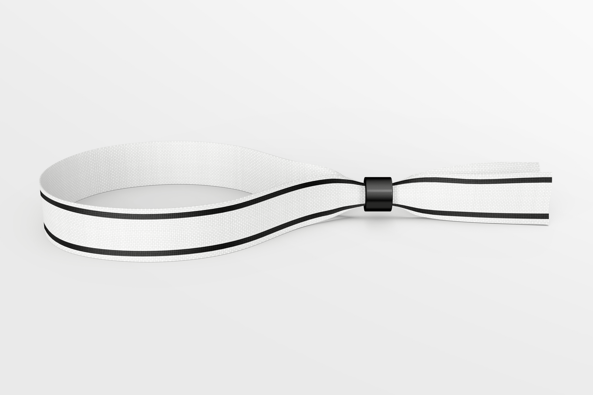 Et hvitt Tekstilarmbånd farger På lager med sorte striper på hvit bakgrunn av JM Band NO.